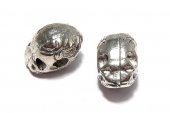 Margele din metal, craniu, argintiu antichizat, 10x9 mm