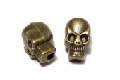 Margele din metal, craniu, bronz, 10x6 mm