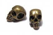 Margele din metal, craniu, bronz, 12x8 mm