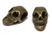 Margele din metal, craniu, bronz, 15x9 mm