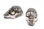 Margele din metal, craniu, platina, 21x12 mm