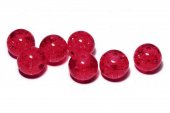 Margele din sticla, crackle, 12 mm, rosii