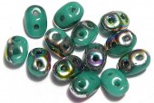 Margele din sticla, Superduo, Vitral - Green Turquoise