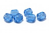 Margele din sticla tubulare, 6 mm, albastre