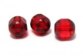 Margele din sticla tubulare, 8 mm, rosii