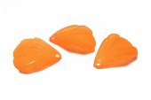 Pandantiv din acril, frosted, frunza, 20x19 mm, portocaliu