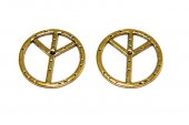Pandantiv metalic, auriu antichizat, semnul pacii, 24 mm
