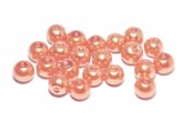 Perle din sticla, 6 mm, somon