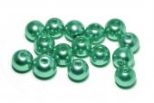 Perle din sticla, 6 mm, verde marin