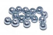 Perle din sticla, 8 mm, gri ardezie