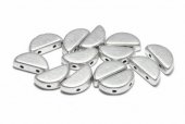 Semi Circle Beads, 5x10 mm, Aluminium Silver - 01700