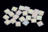 Miyuki Tila Beads, 5x5 mm, White Pearl AB-0471