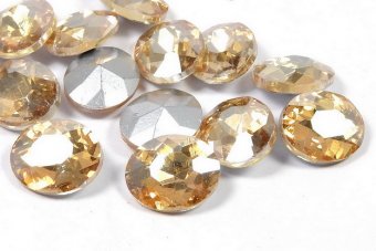 Cabochon din sticla, oval, 10x8 mm, golden shade