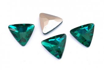Cabochon din sticla, triunghi, 25x25 mm, verde smarald