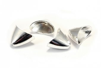 Capacel metalic, argintiu, 14x20x12 mm