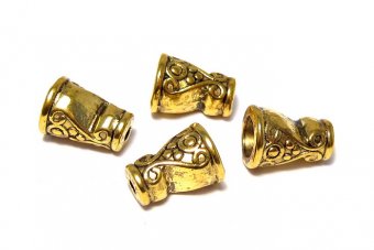 Capacel metalic, auriu antichizat, 7.5x10 mm