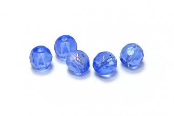 Cristale din sticla, rotunde, 2x3 mm, albastre