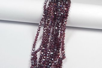 Cristale din sticla, rotunde, 3 mm, AB, purple