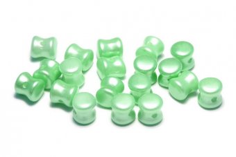 Diabolo Beads, 4x6 mm, Alabaster Pastel Lt.Green - 02010-25025 