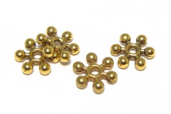 Distantier metalic, auriu antichizat, 7x2 mm