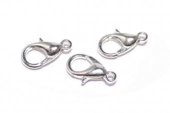 Inchizatoare lobster, metalica, 12x7 mm, argintie