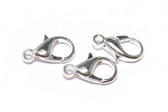 Inchizatoare lobster, metalica, 21x12 mm, argintie
