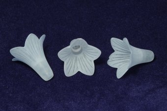Margele din acril, frosted, floare, 22x22 mm
