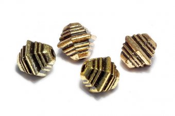 Margele din acril, metalizate, auriu antichizat, 10x10 mm