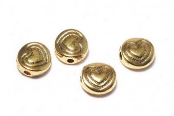 Margele din metal, auriu antichizat, 6.5x3 mm