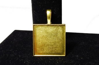 Pandantiv metalic, auriu antichizat, 37.5x29 mm