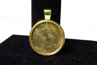 Pandantiv metalic, auriu antichizat, 37x28 mm