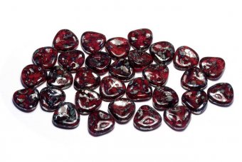 Petale din sticla, 8x7 mm, Opaque Red Picasso - 91240-43400 