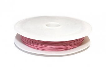 Sarma din otel siliconata, tiger tail, 0.38 mm, roz