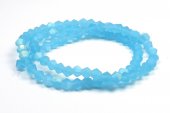 Cristale din sticla, biconice, frosted, AB, 2 mm, aquamarin