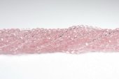 Cristale din sticla, rondelle, 4x3 mm, transparente, roz
