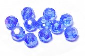 Cristale din sticla, rotunde, 6 mm, AB, albastre
