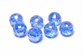 Cristale din sticla, rotunde, 8 mm, electro, albastre