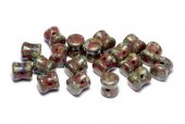 Diabolo Beads, 4x6 mm, Opaque Red Dark Travertin - 93200-86805 