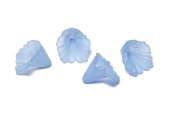 Margele din acril, frosted, floare, 12x12 mm, bleu