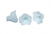 Margele din acril, frosted, floare, 16x12 mm, bleu
