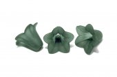 Margele din acril, frosted, floare, 16x12 mm, verde închis 