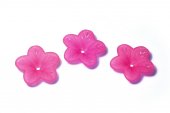 Margele din acril, frosted, floare, 18x5 mm, siclam