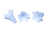 Margele din acril, frosted, floare, 22x22 mm, bleu