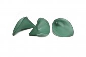 Margele din acril, frosted, floare, 25x18x17 mm, verde inchis