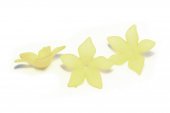 Margele din acril, frosted, floare, 27x7 mm, galbene