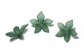 Margele din acril, frosted, floare, 27x7 mm, verde inchis
