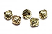 Margele din acril, metalizate, auriu antichizat, 7x7 mm