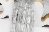 Margele din sticla tubulare, 15x6 mm, transparente