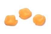 Pandantiv din acril, frosted, frunza, 15x15x4 mm, portocalii