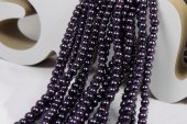 Perle din sticla, 4 mm, mov inchis